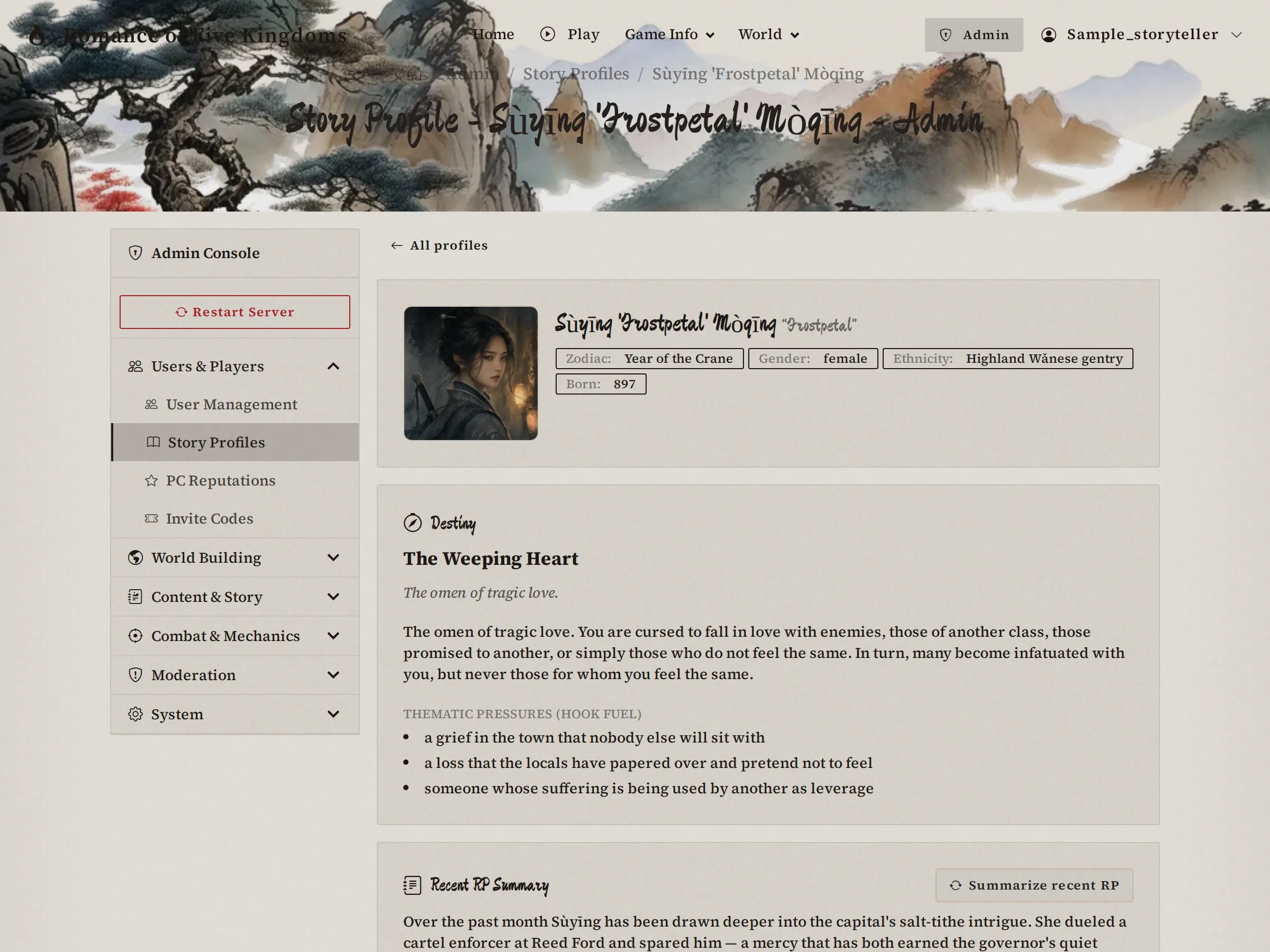 Story profile