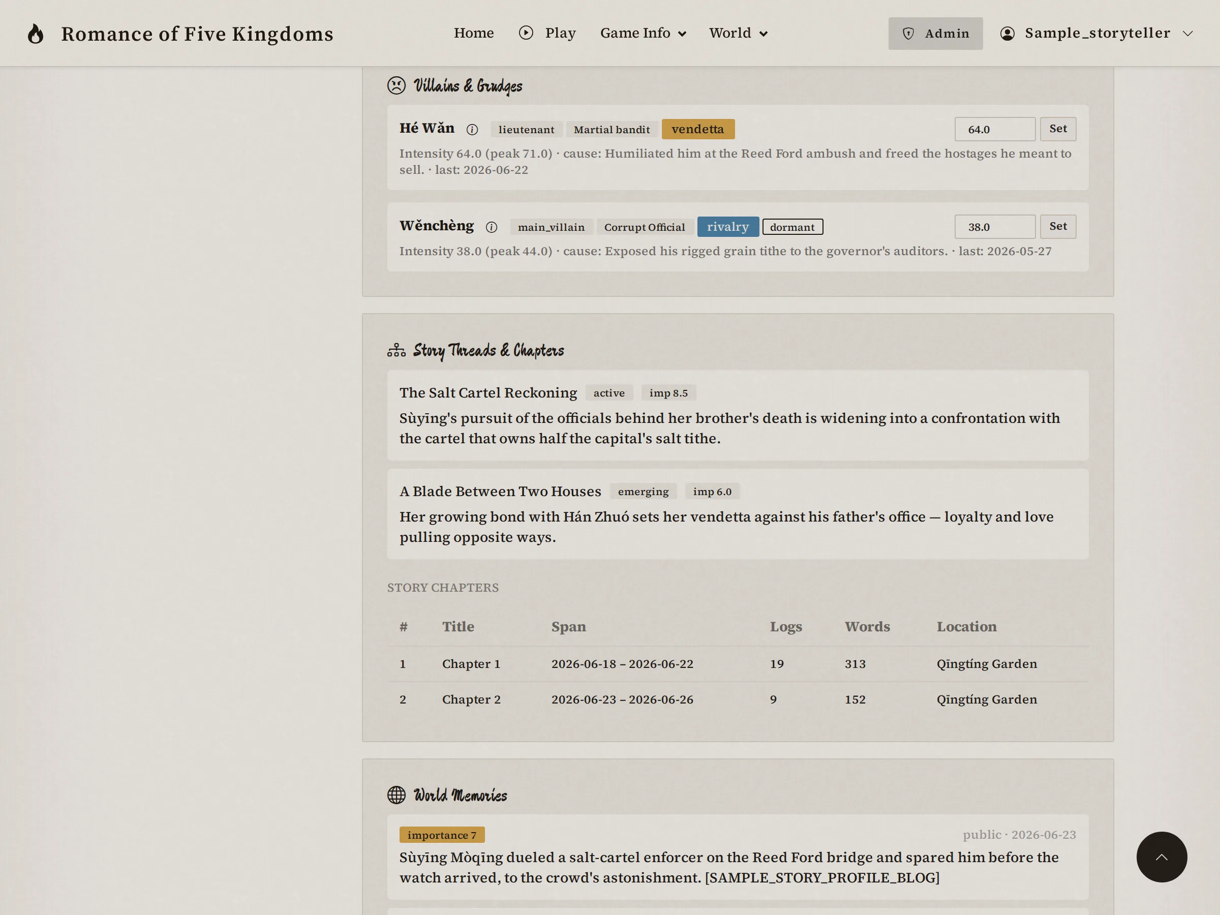Story profile
